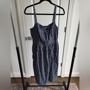 Tommy Hilfiger Navy Blue Floral Midi Dress